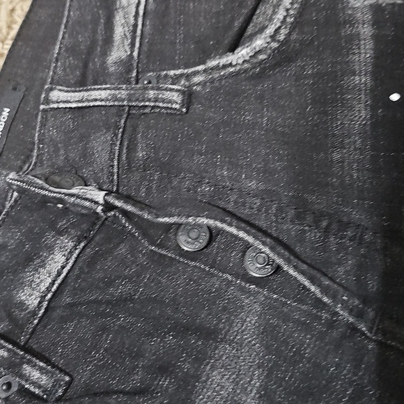 NWT 7TH HVN Jean Shorts Distressed Ripped Stretch Black Denim 32 Jorts Stretch - Picture 3 of 9